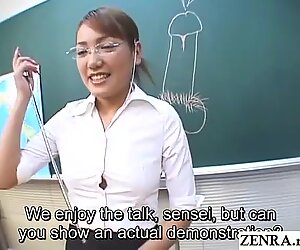 Classic JAV CFNM teacher handjob blowjob demonstration