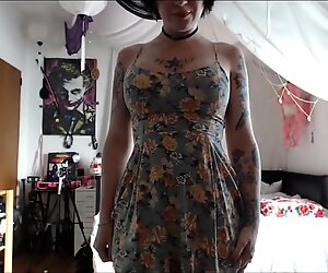 Short hair tattoos, desi in short dress, recent