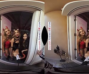 Dispettosa america gabbie carter, gianna dior e Khloe Kapri scopano per halloween