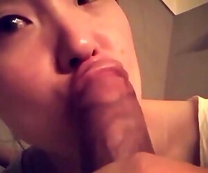 asian girl throat pie with foreigner