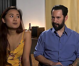 Asian slut fucked in a rough bondage home play
