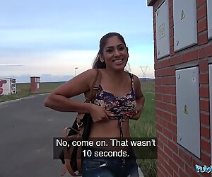 Public Agent Sexy British Asian fucks for strangers cash