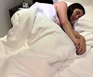 Step mom sleeping in hotel